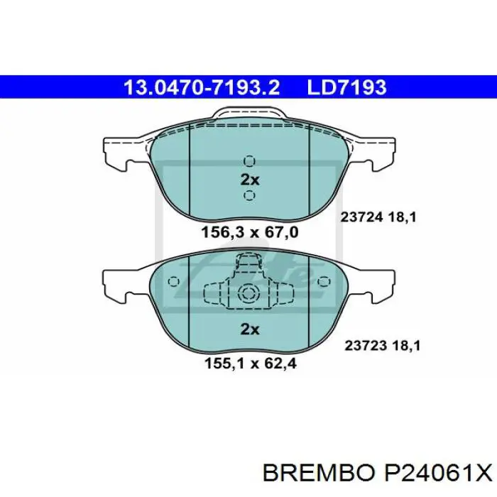 Comprar P24061X Brembo Pastillas delanteras de freno
