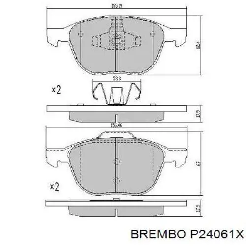 Pastillas de freno P24061X Brembo
