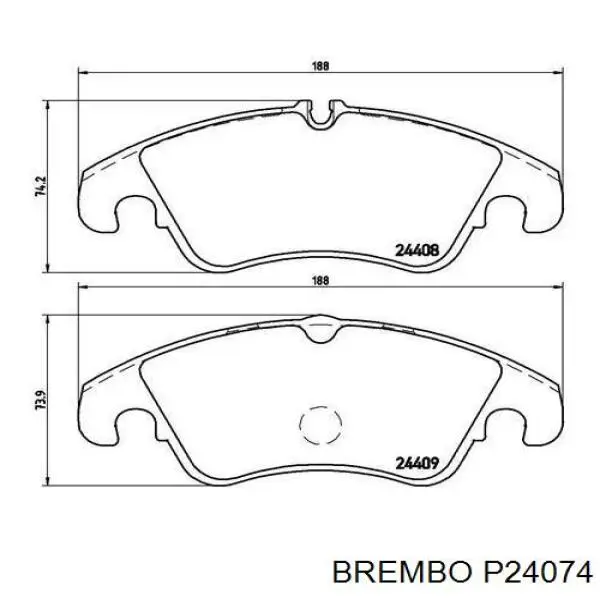 P24074 Brembo pastillas de freno delanteras