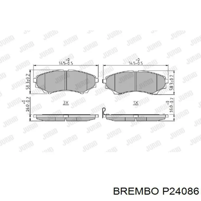 Pastillas de freno delanteras Brembo P24086