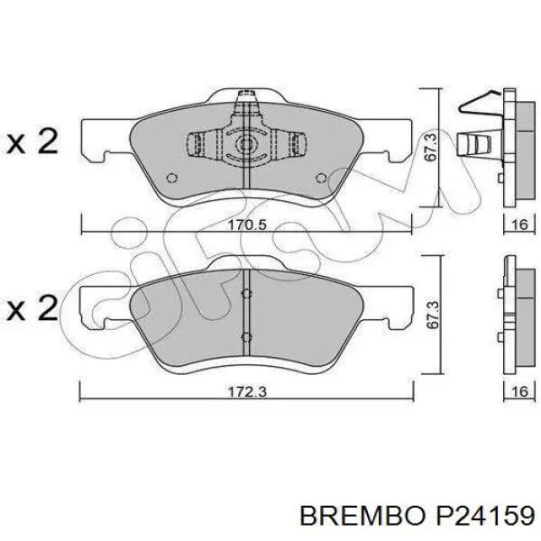 Comprar P24159 Brembo Pastillas delanteras de freno