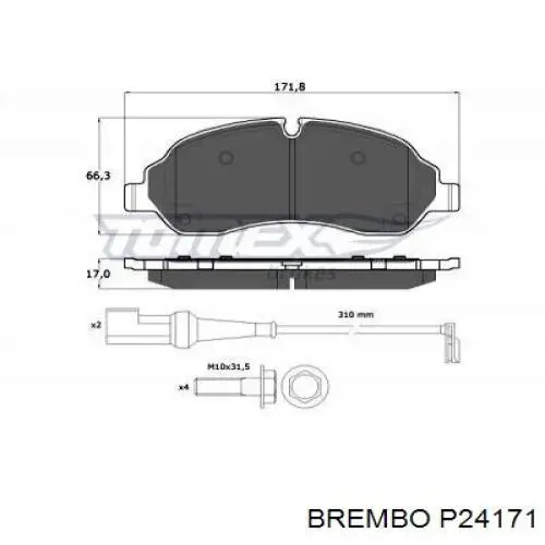 Comprar P24171 Brembo Pastillas delanteras de freno