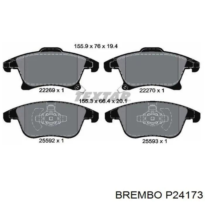 P24173 Brembo pastillas de freno delanteras