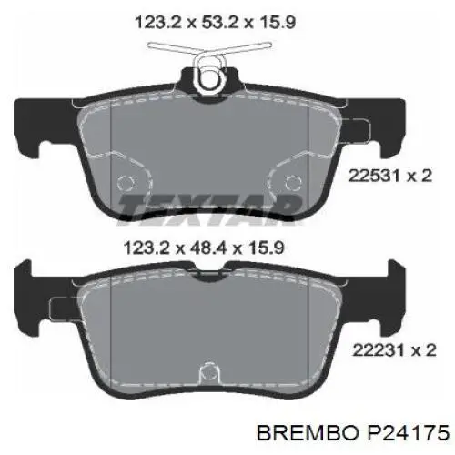 Pastillas traseras de freno Brembo P24175 precio, desde 31,75 EUR