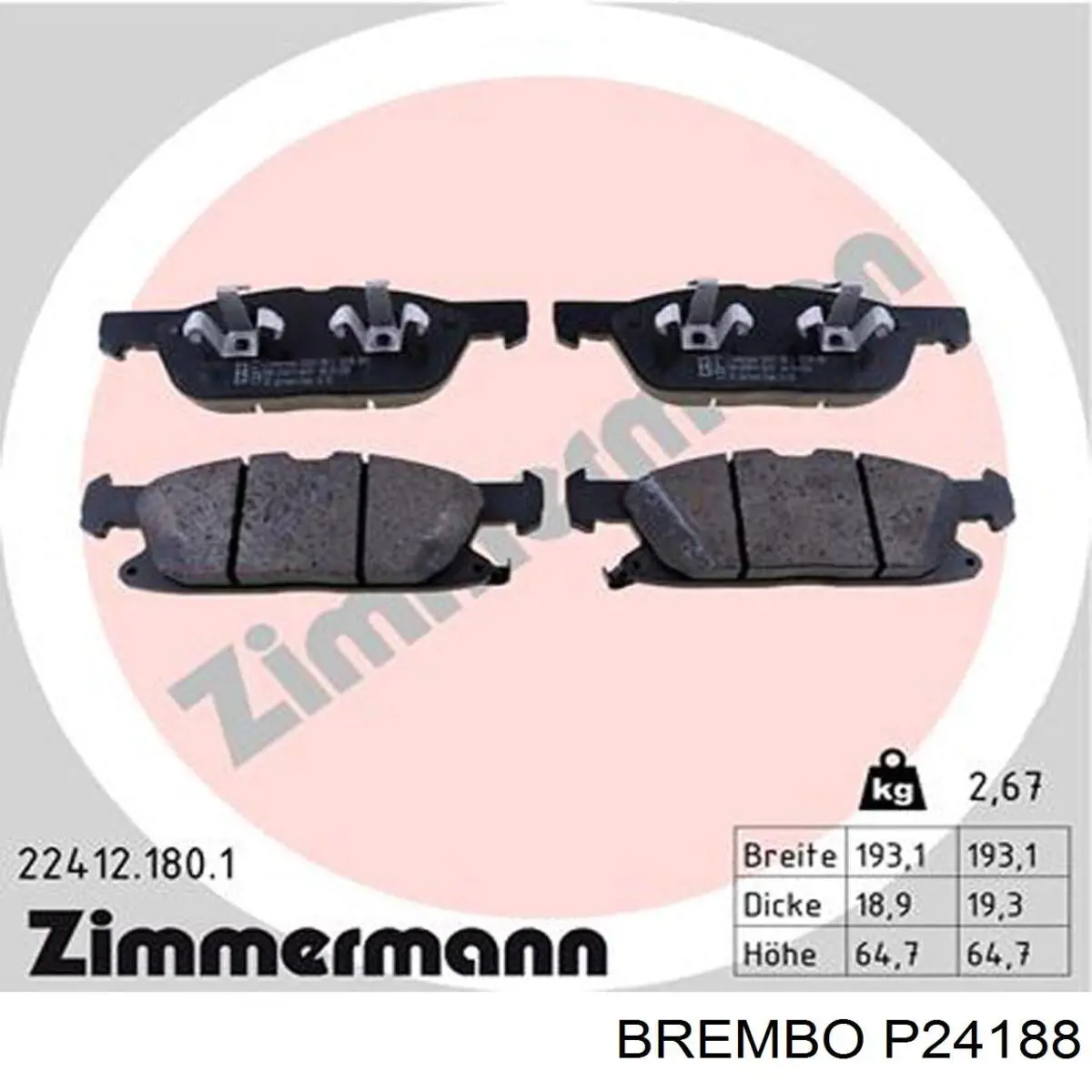 Pastillas freno delanteras Brembo P24188 precio, desde 43,26 EUR