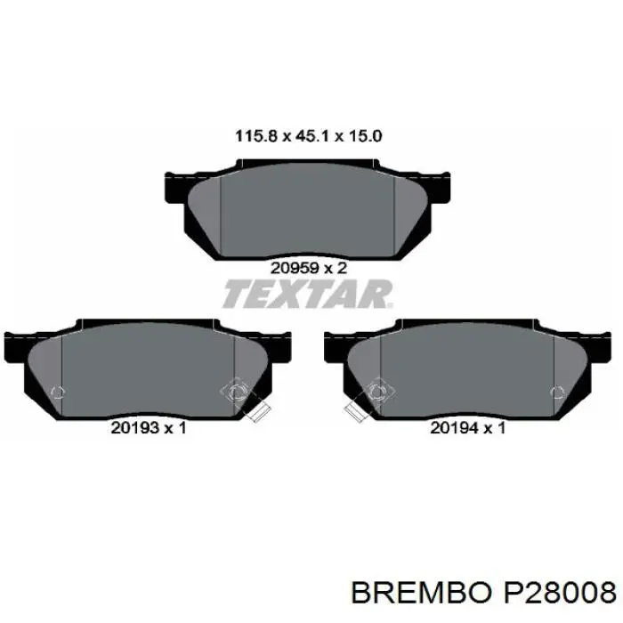 P 28 008 Brembo pastillas de freno delanteras