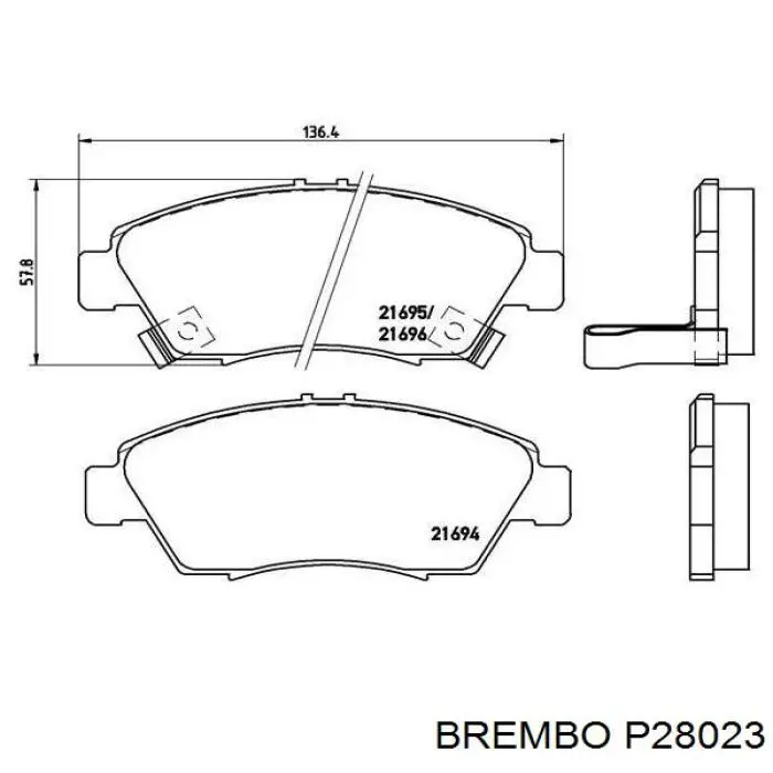P28023 Brembo pastillas de freno delanteras