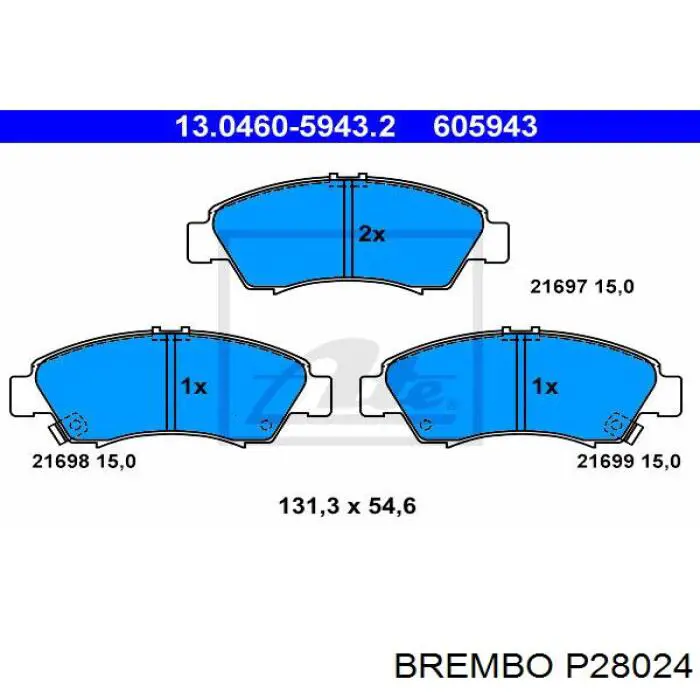 P28024 Brembo pastillas de freno delanteras