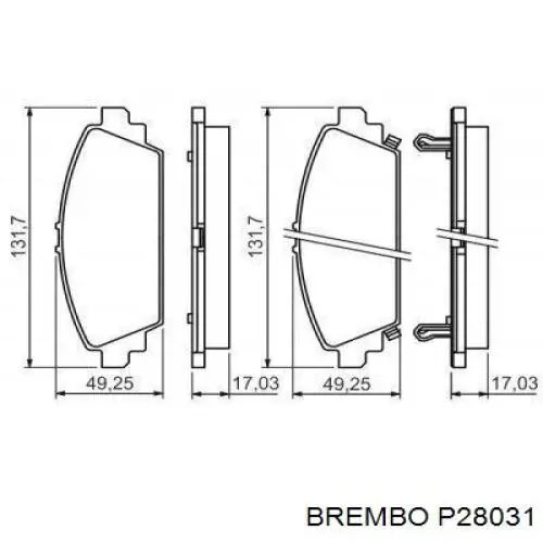 Pastillas de freno delanteras Brembo P28031