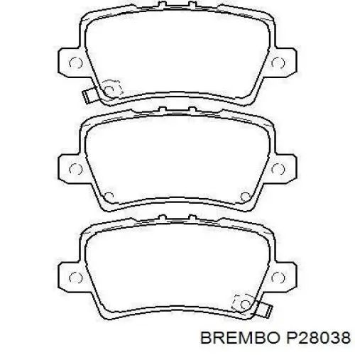 P28038 Brembo pastillas de freno traseras