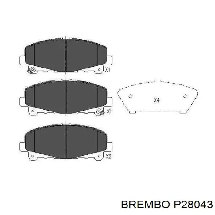 Pastillas de freno delanteras Brembo P28043