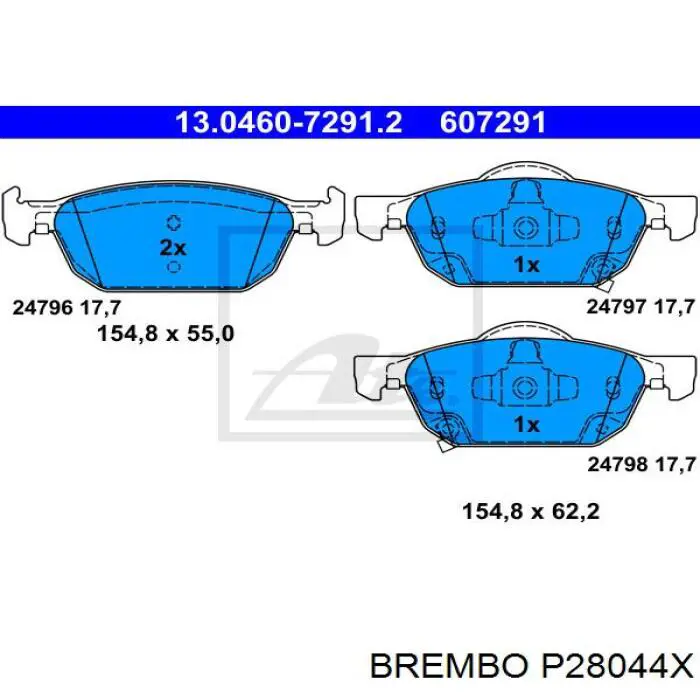Pastillas de freno delanteras Brembo P28044X