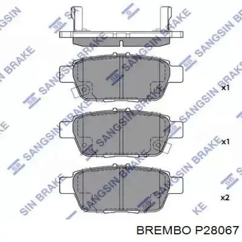 P28067 Brembo pastillas de freno traseras