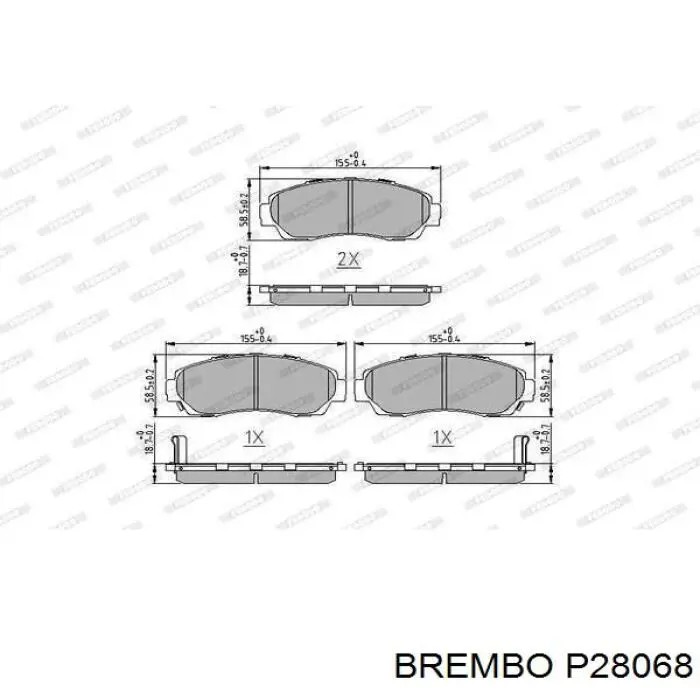 Comprar P28068 Brembo Pastillas delanteras de freno