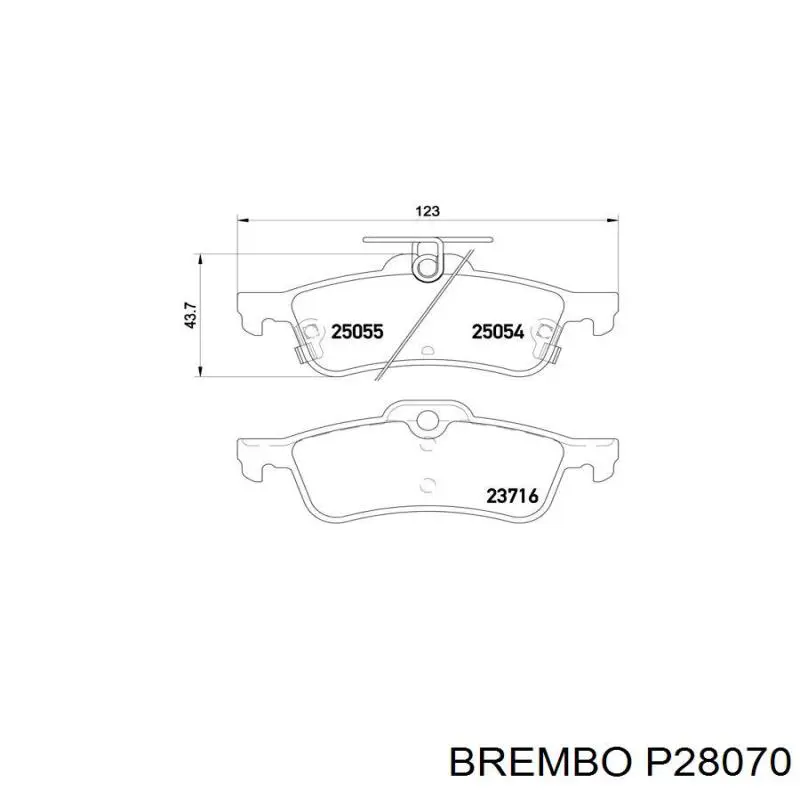 P28070 Brembo pastillas de freno traseras