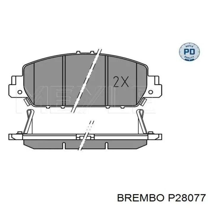 Comprar P28077 Brembo Pastillas delanteras de freno