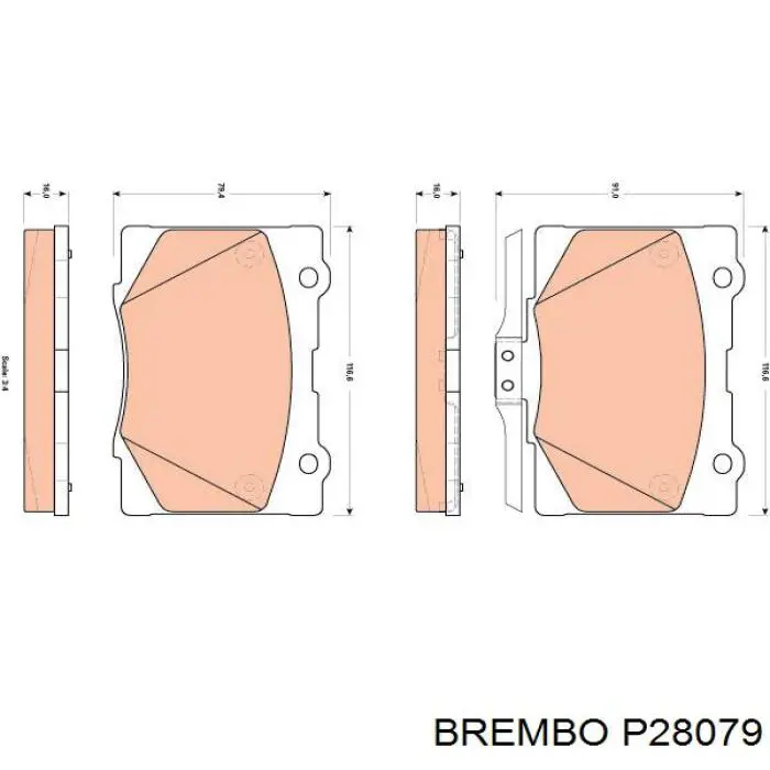 P28079 Brembo pastillas de freno delanteras