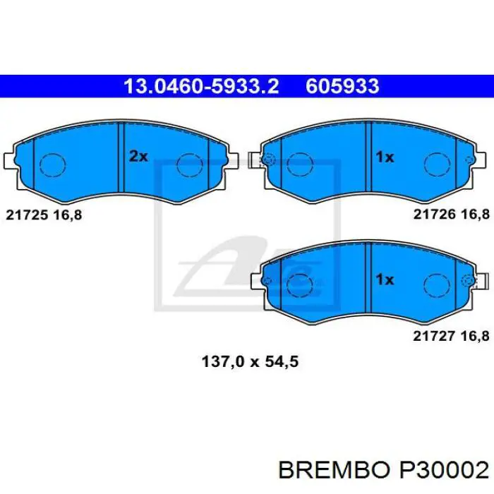 Pastillas de freno P30002 Brembo