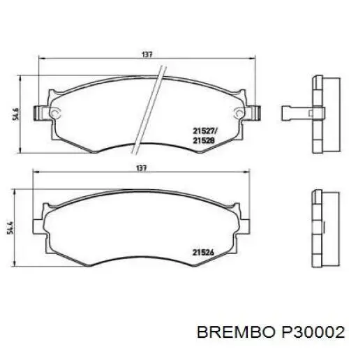 P30002 Brembo Pastillas delanteras