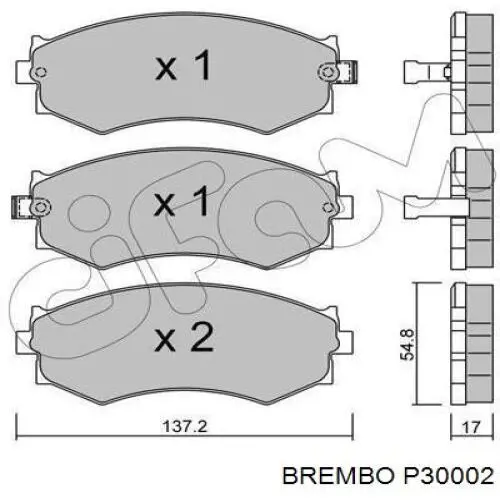 P30002 Brembo pastillas de freno delanteras