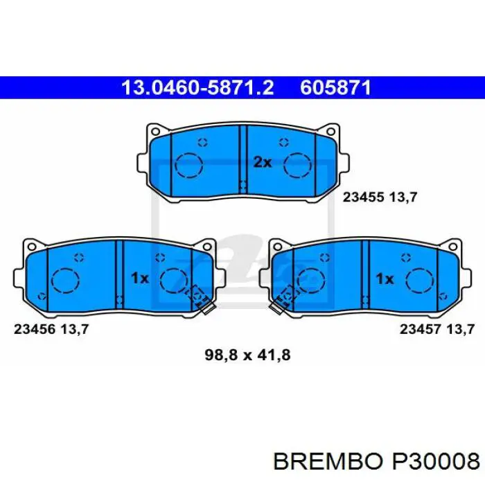 Pastillas traseras de freno Brembo P30008 precio, desde 22,22 EUR