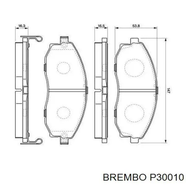 Pastillas de freno delanteras Brembo P30010
