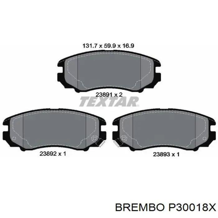 P30018X Brembo pastillas de freno delanteras