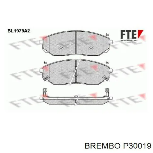 P30019 Brembo Pastillas delanteras