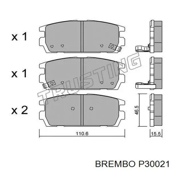 Pastillas traseras de freno Brembo P30021 precio, desde 27,98 EUR