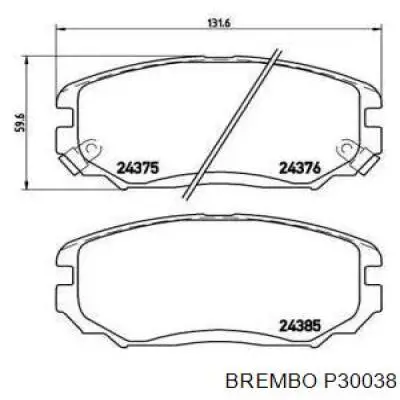 P30038 Brembo pastillas de freno delanteras