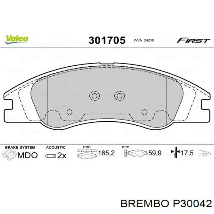 Pastillas de freno P30042 Brembo