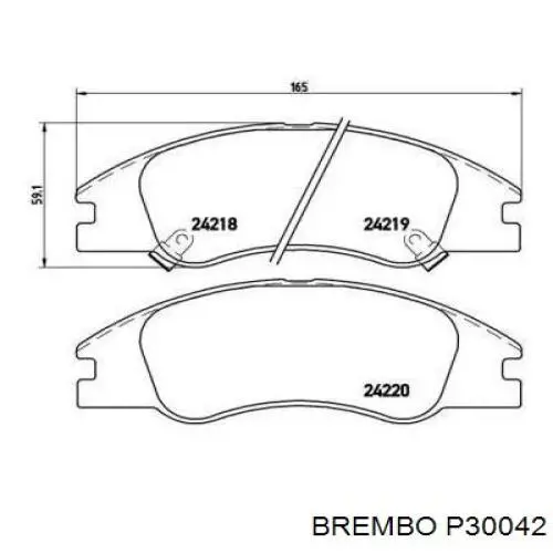 Pastillas de freno delanteras Brembo P30042