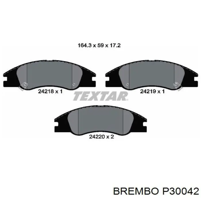 Comprar P30042 Brembo Pastillas delanteras de freno