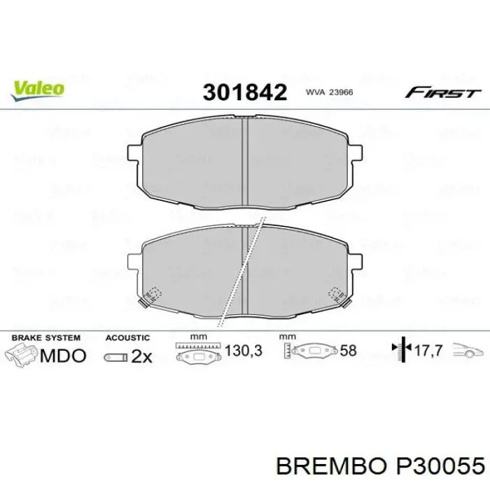 Pastillas de freno P30055 Brembo