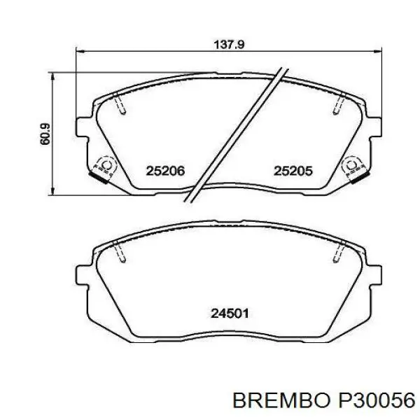 Pastillas de freno delanteras Brembo P30056
