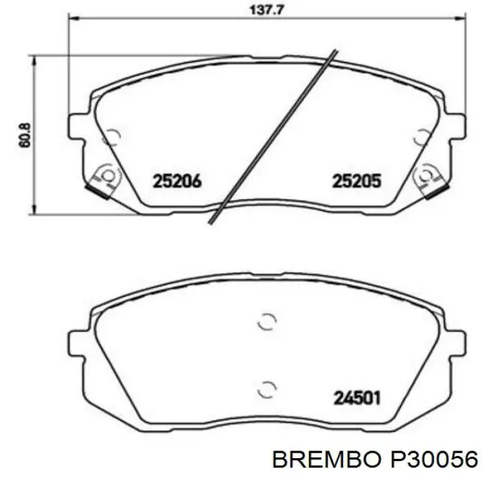 Comprar P30056 Brembo Pastillas delanteras de freno