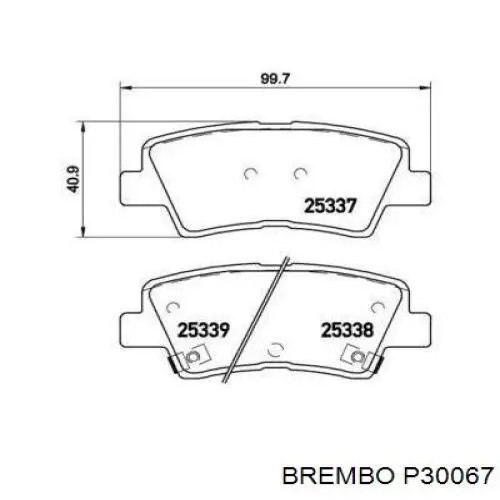Pastillas traseras de freno Brembo P30067 precio, desde 20,75 EUR