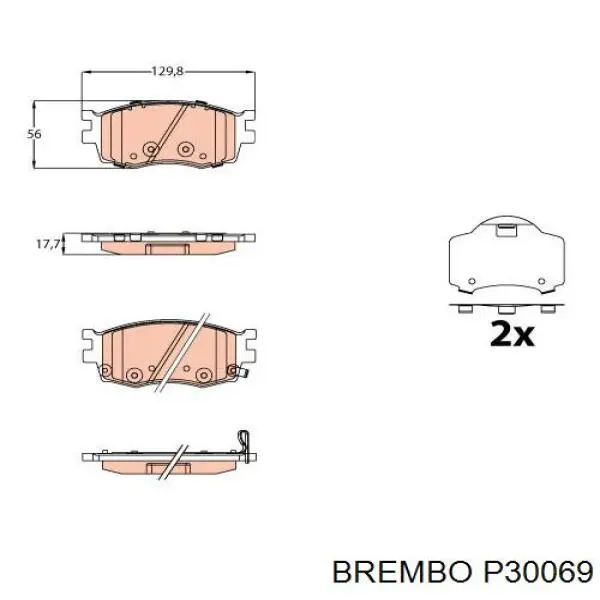 Pastillas freno delanteras Brembo P30069 precio, desde 25,07 EUR