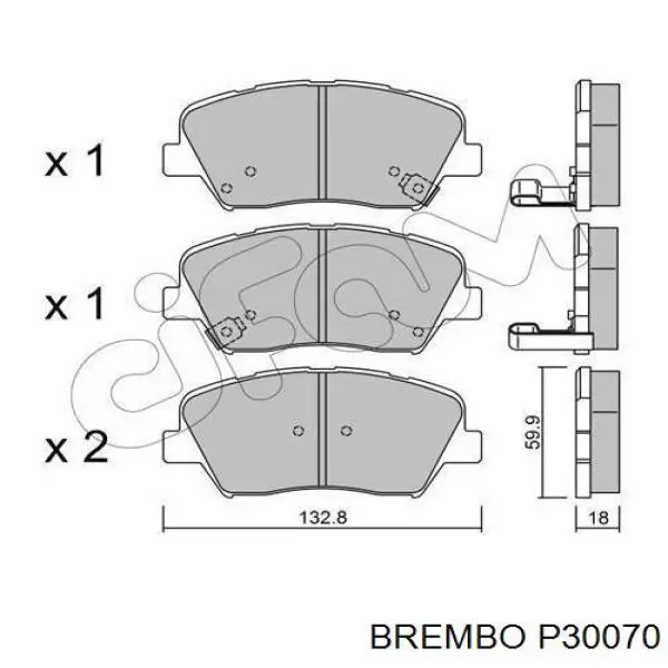 Pastillas de freno P30070 Brembo