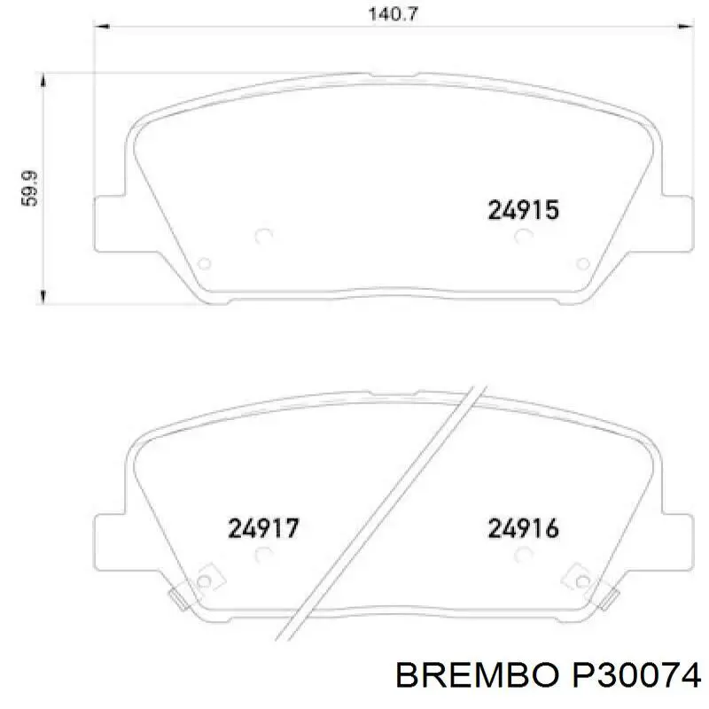 Pastillas traseras de freno Brembo P30074 precio, desde 61,65 EUR