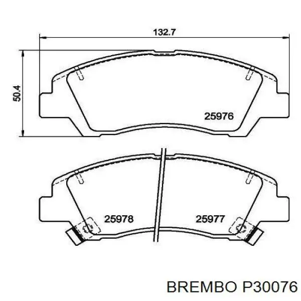 P 30 076 Brembo pastillas de freno delanteras