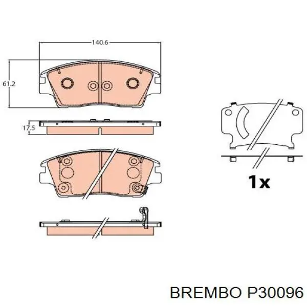 P30096 Brembo pastillas de freno delanteras