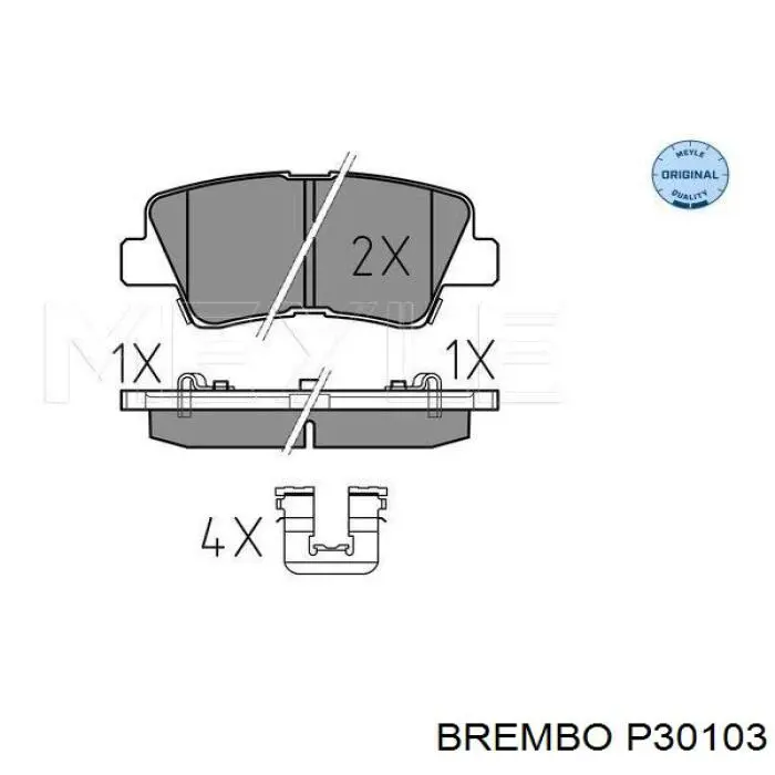 Comprar P30103 Brembo Pastillas de freno traseras