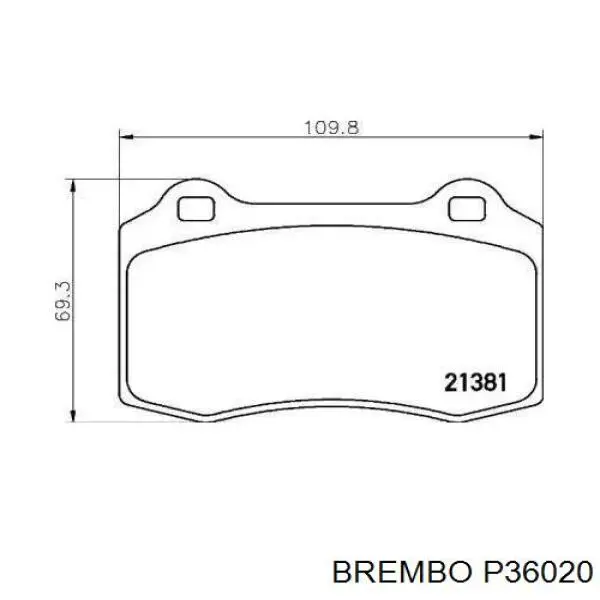 Pastillas de freno traseras P36020 Brembo