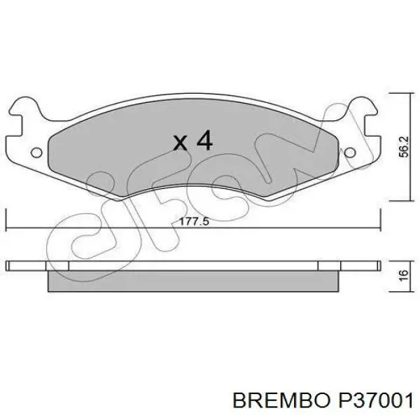 P37 001 Brembo pastillas de freno delanteras
