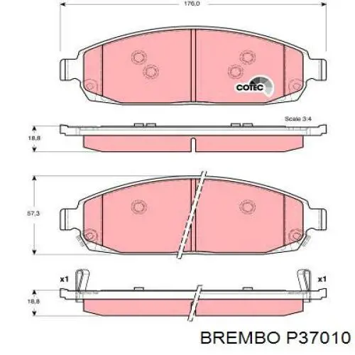 P37010 Brembo pastillas de freno delanteras