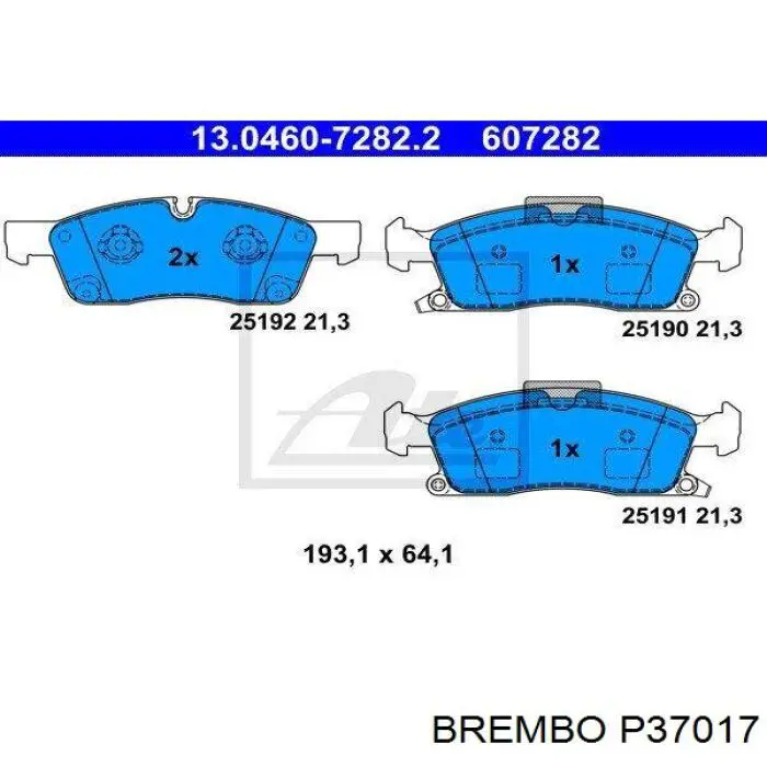 P37017 Brembo pastillas de freno delanteras