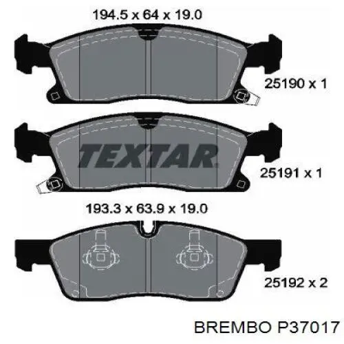 Pastillas freno delanteras Brembo P37017 precio, desde 51,00 EUR