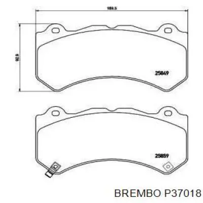 P 37 018 Brembo pastillas de freno delanteras