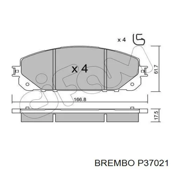 P37021 Brembo pastillas de freno delanteras